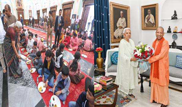 आनंदीबेन ने बच्चों के साथ मनाया जन्मदिवस,योगी ने दी बधाई
