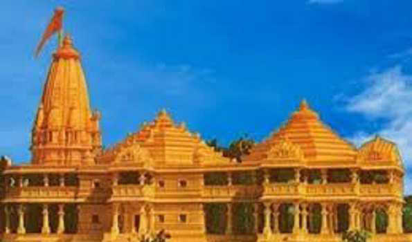 अयोध्या में राम मंदिर के प्रवेश द्वार पर गज, सिंह, हनुमान,गरुड़ की मूर्ति स्थापित