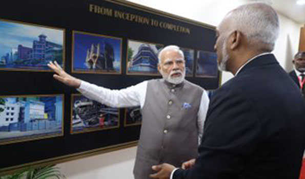 भारत की सहायता से बने मालदीव के रक्षा मंत्रालय भवन का उद्घाटन किया मोदी ने