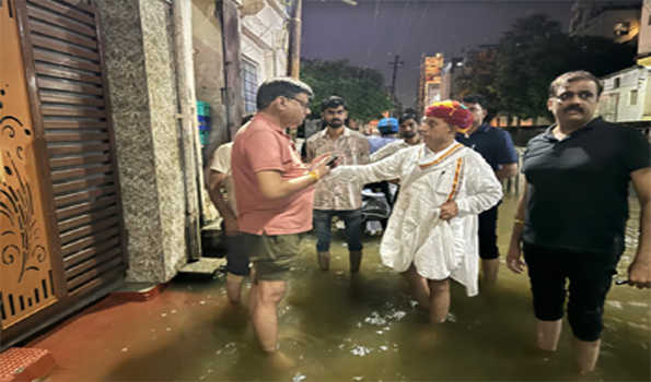 चौधरी ने अजमेर के जलभराव क्षेत्रों का लिया जायजा