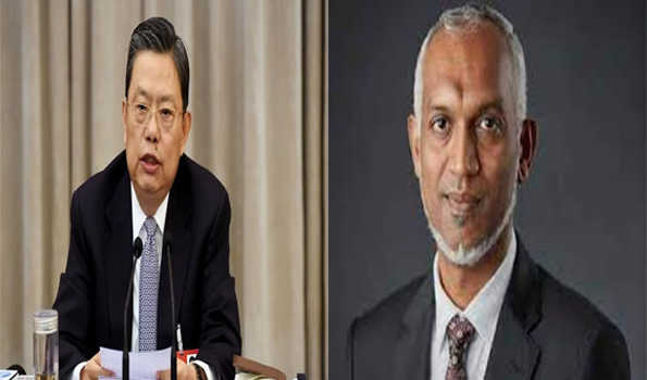 चीन की एनपीसी स्थाई समिति के अध्यक्ष ने मालदीव के राष्ट्रपति से की मुलाकात