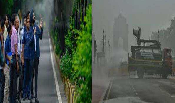 धूल प्रदूषण को कम करने को लगाया गया ऑटोमैटिक ‘मिस्ट सिस्टम’
