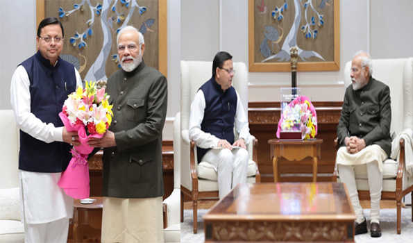 मोदी से मिले धामी, देहरादून आने का दिया आमंत्रण