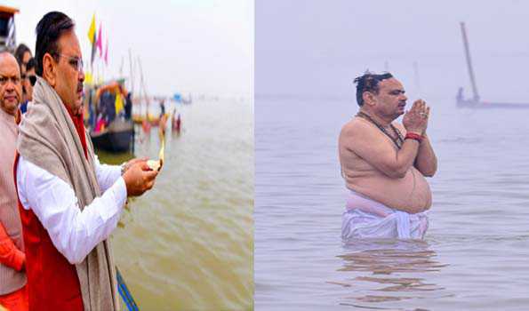 राजस्थान के मुख्यमंत्री भजनलाल शर्मा ने संगम में लगाई पावन डुबकी