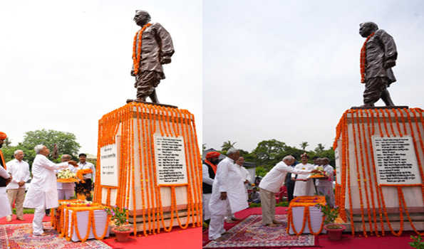 राजेंद्र आर्लेकर और नीतीश ने बिहार विभूति डॉ. अनुग्रह नारायण सिंह को दी श्रद्धांजलि