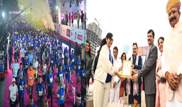 ठंड और बारिश के बीच एयू जयपुर मैराथन में दौड़े एक लाख से अधिक लोग